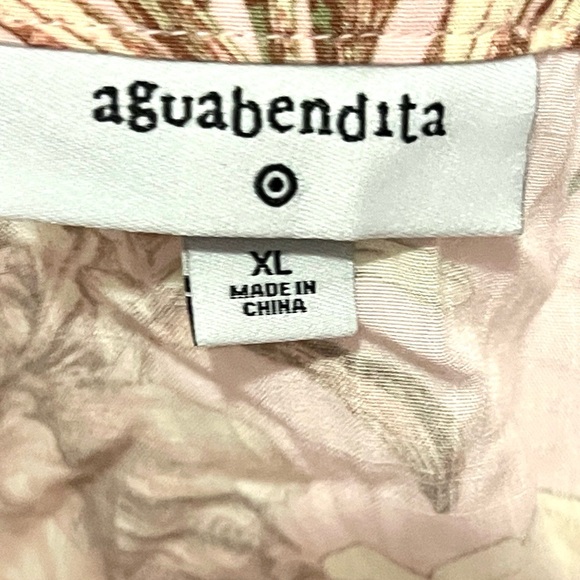 Agua Bendita xTGT Floral Romper XL Pink Botanical Long Sleeve Ruffle Boho Resort - Picture 3 of 10